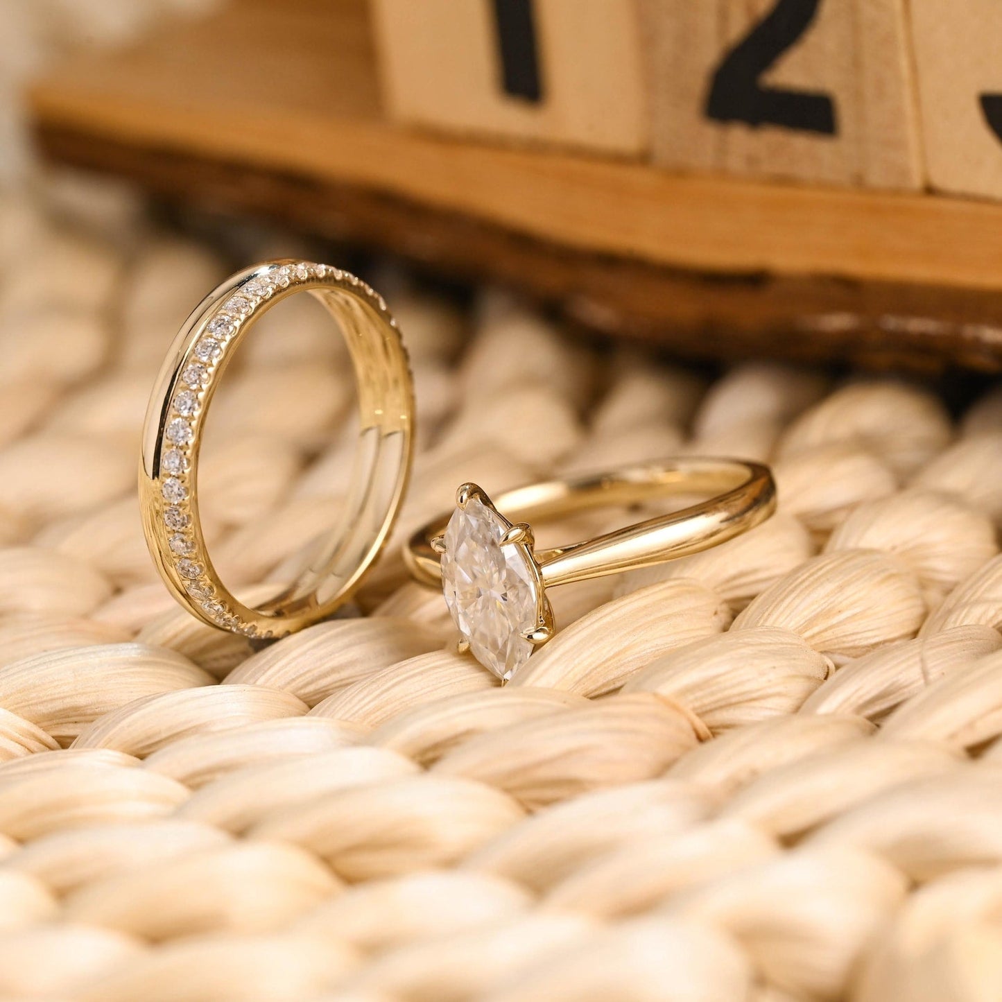 1.0 CT Round Solitaire Lab Grown Diamond Bridal Ring Set