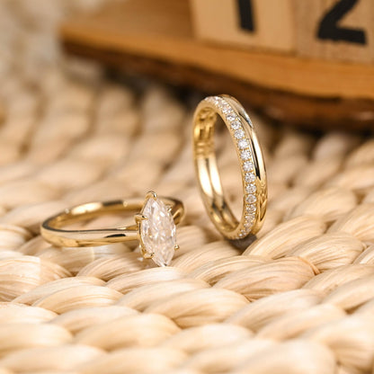 1.0 CT Round Solitaire Lab Grown Diamond Bridal Ring Set