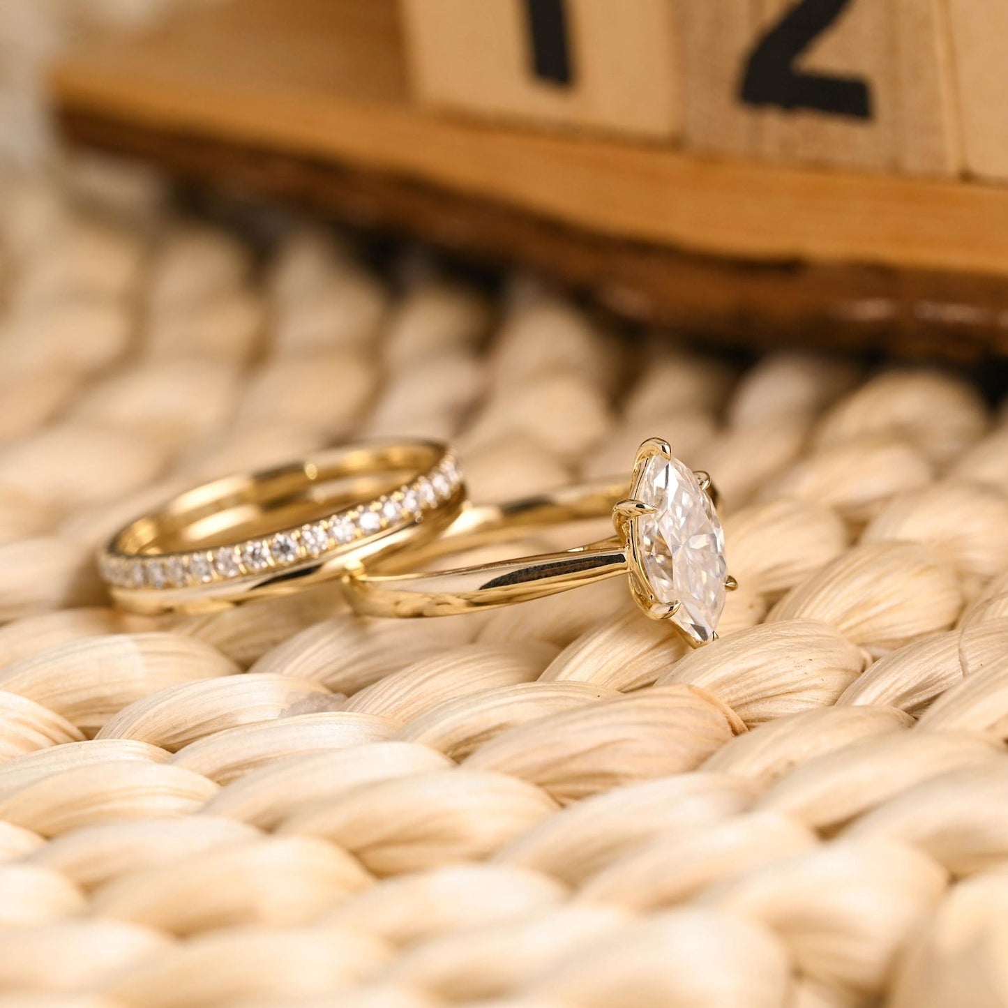 1.0 CT Round Solitaire Lab Grown Diamond Bridal Ring Set