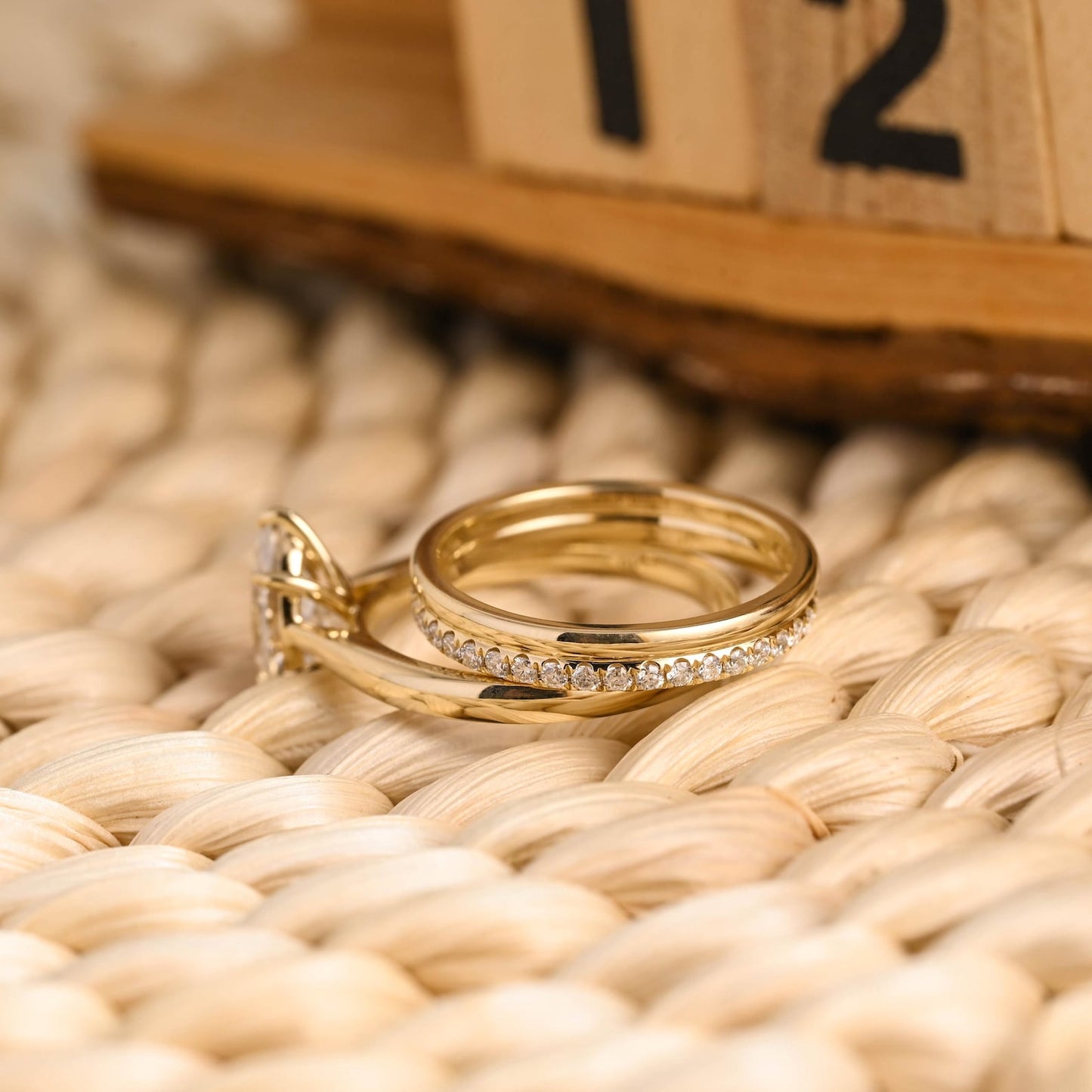 1.0 CT Round Solitaire Lab Grown Diamond Bridal Ring Set
