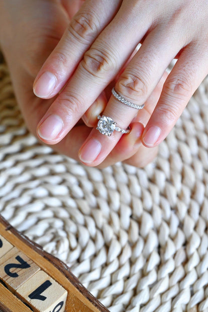 1.0 CT Round Solitaire Lab Grown Diamond Bridal Ring Set