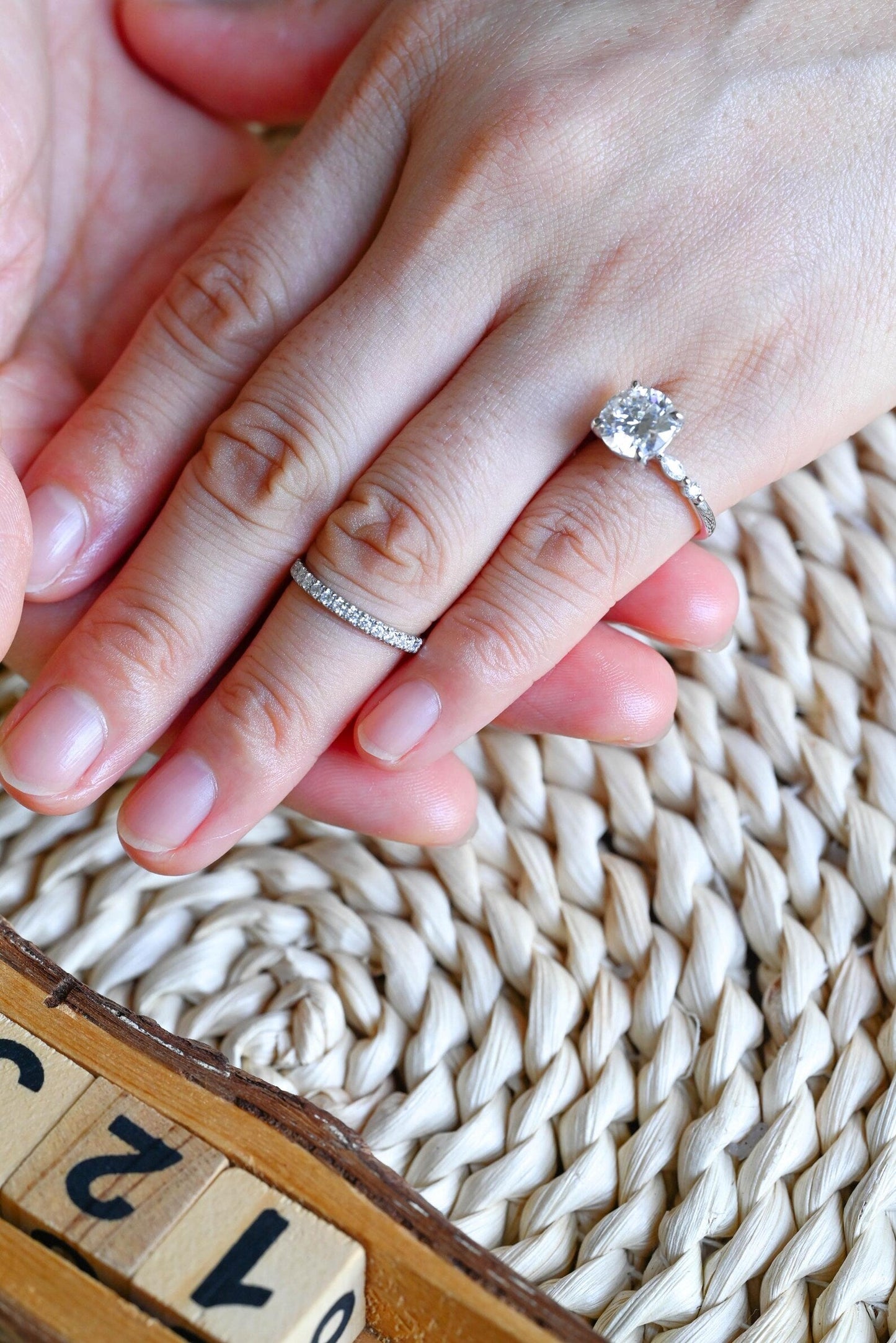 1.0 CT Round Solitaire Lab Grown Diamond Bridal Ring Set