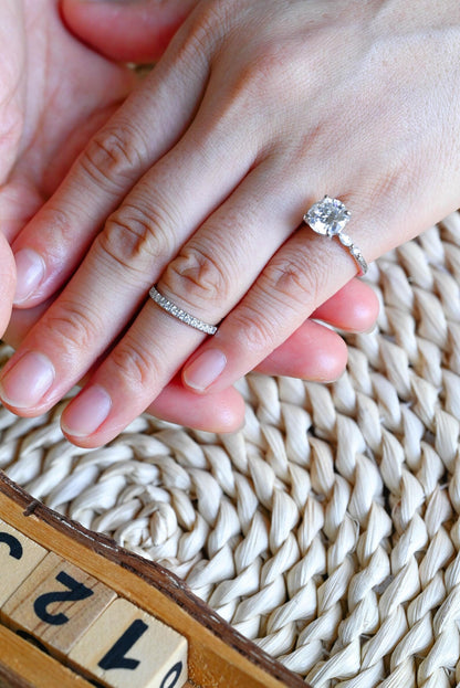 1.0 CT Round Solitaire Lab Grown Diamond Bridal Ring Set