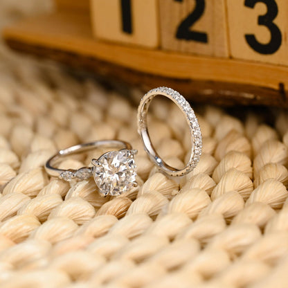 1.0 CT Round Solitaire Lab Grown Diamond Bridal Ring Set