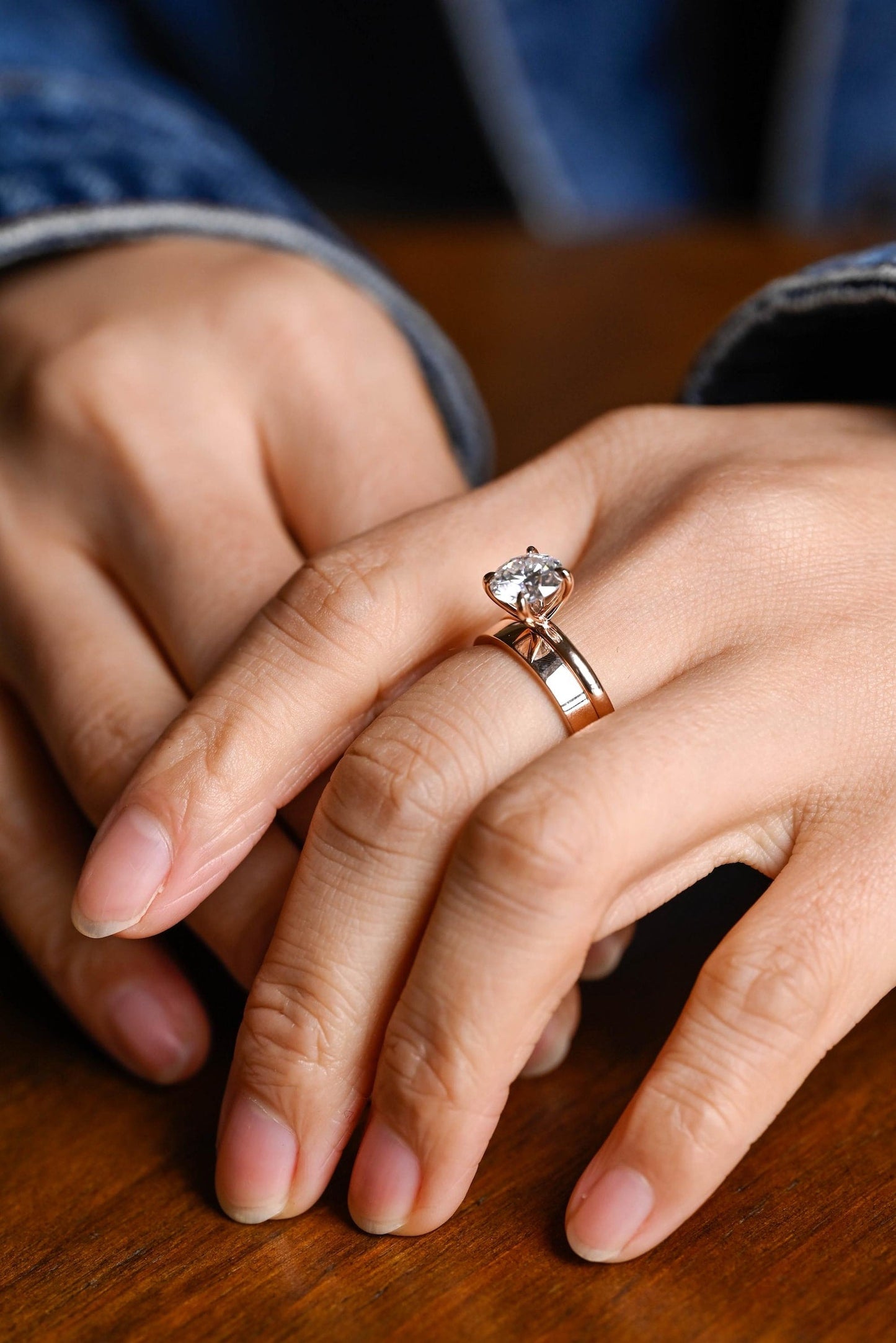 1.0 CT Round Solitaire Lab Grown Diamond Bridal Ring Set