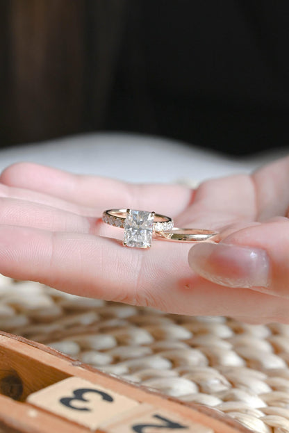 1.0 CT Round Solitaire Lab Grown Diamond Bridal Ring Set