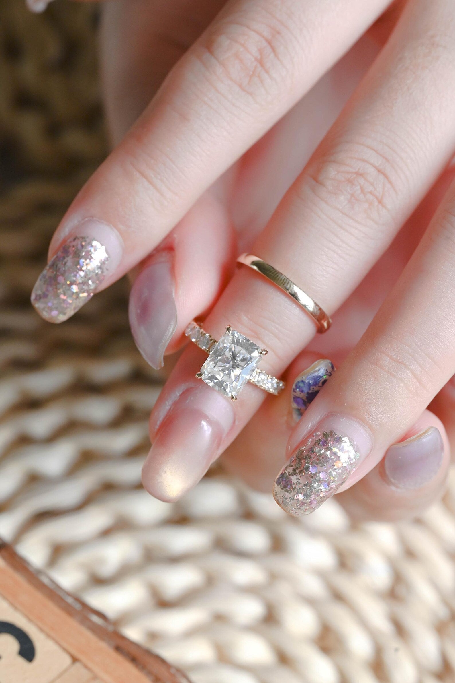 1.0 CT Round Solitaire Lab Grown Diamond Bridal Ring Set