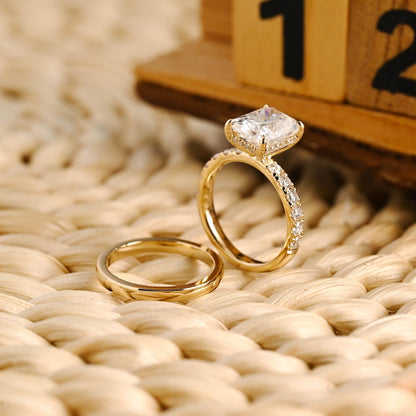 1.0 CT Round Solitaire Lab Grown Diamond Bridal Ring Set