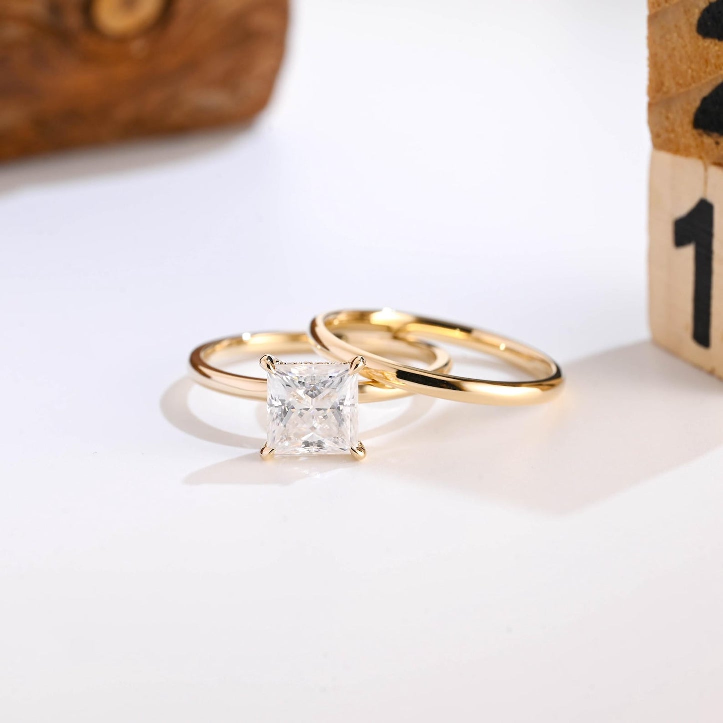 1.0 CT Round Solitaire Lab Grown Diamond Bridal Ring Set