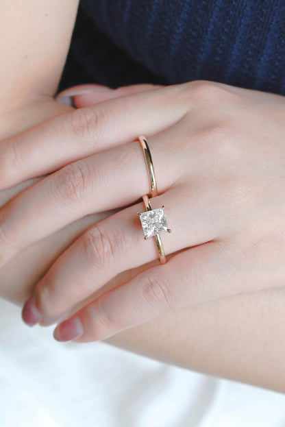 1.0 CT Round Solitaire Lab Grown Diamond Bridal Ring Set