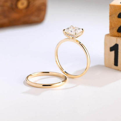 1.0 CT Round Solitaire Lab Grown Diamond Bridal Ring Set