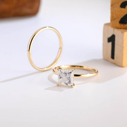 1.0 CT Round Solitaire Lab Grown Diamond Bridal Ring Set