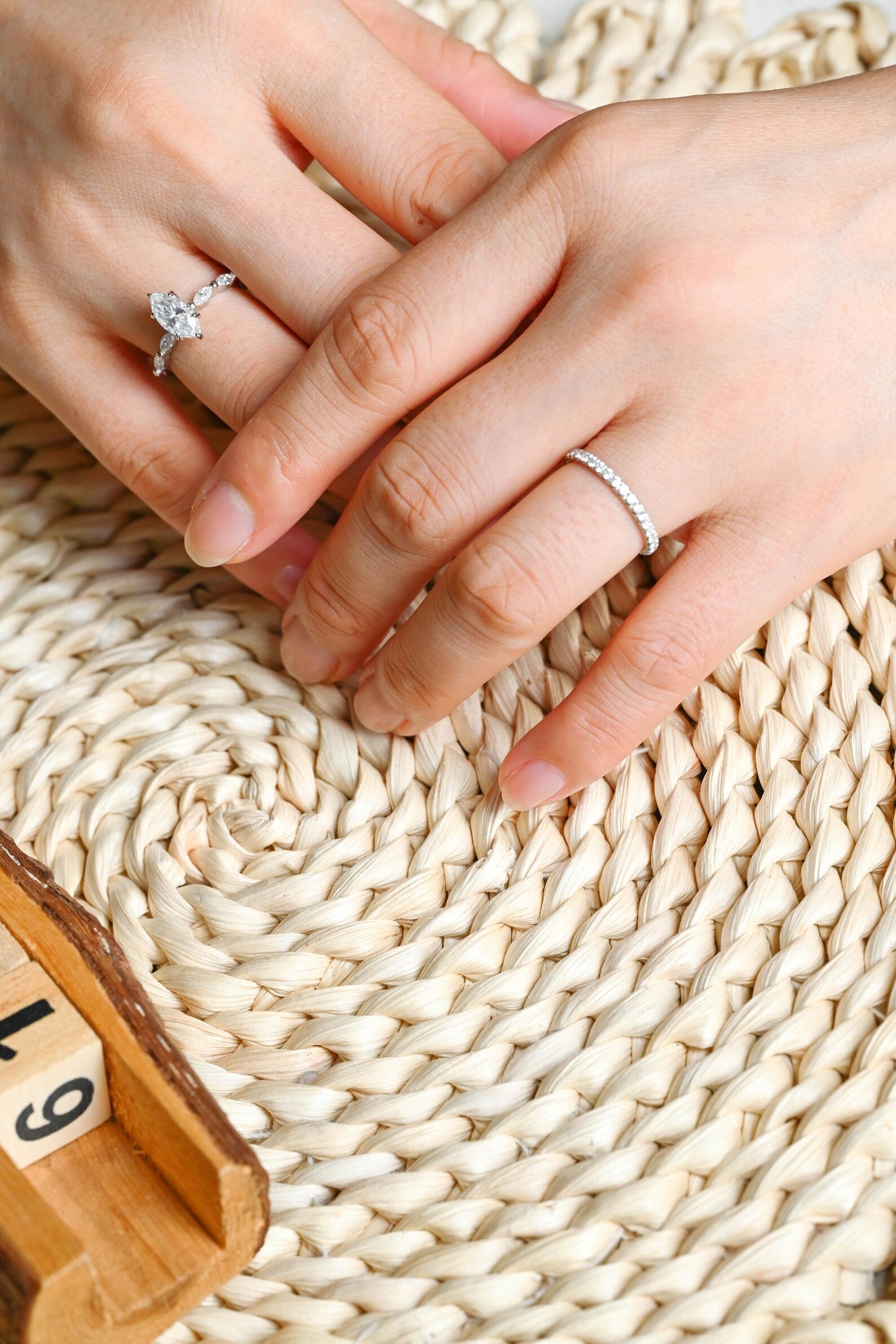 1.0 CT Round Solitaire Lab Grown Diamond Bridal Ring Set