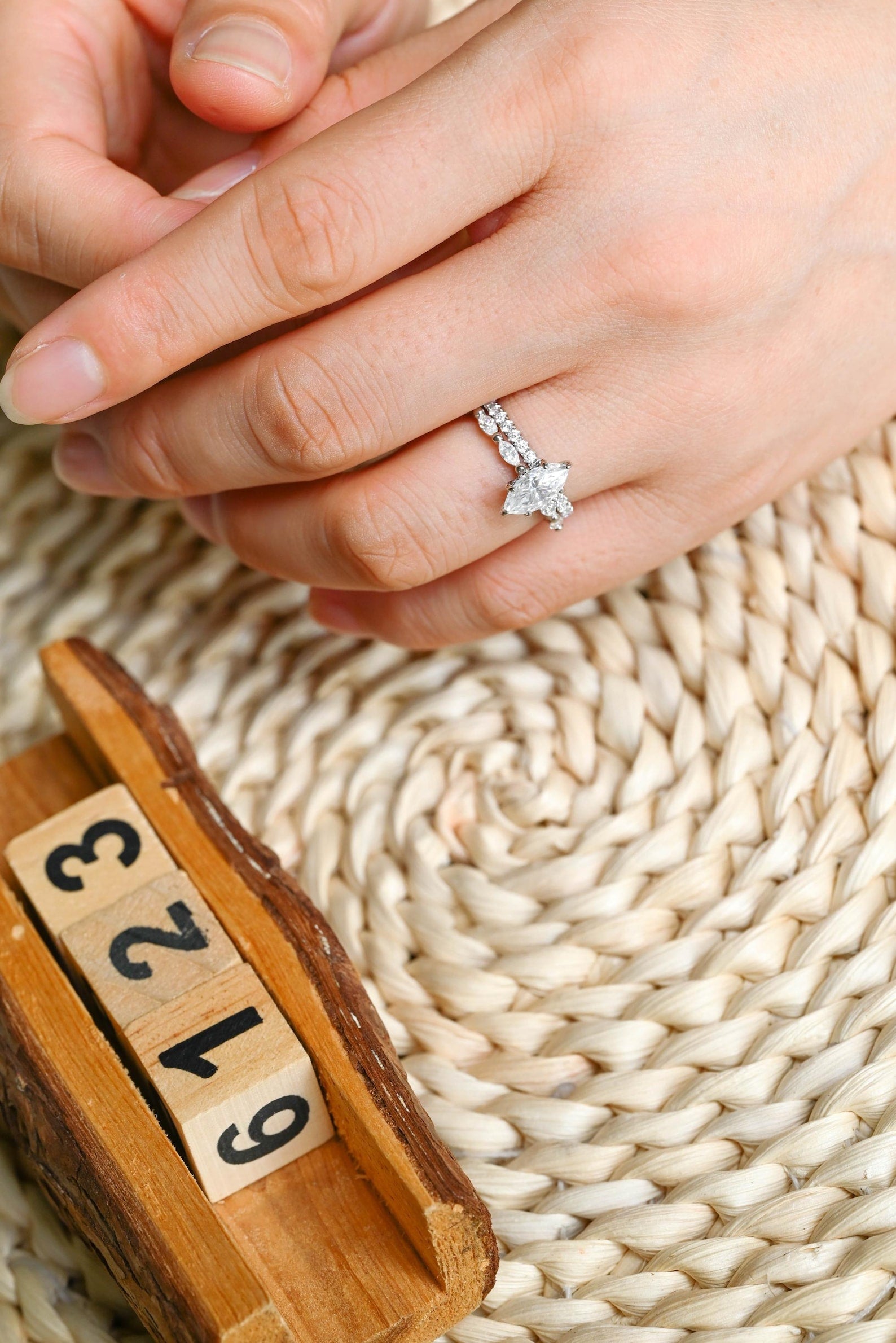 1.0 CT Round Solitaire Lab Grown Diamond Bridal Ring Set