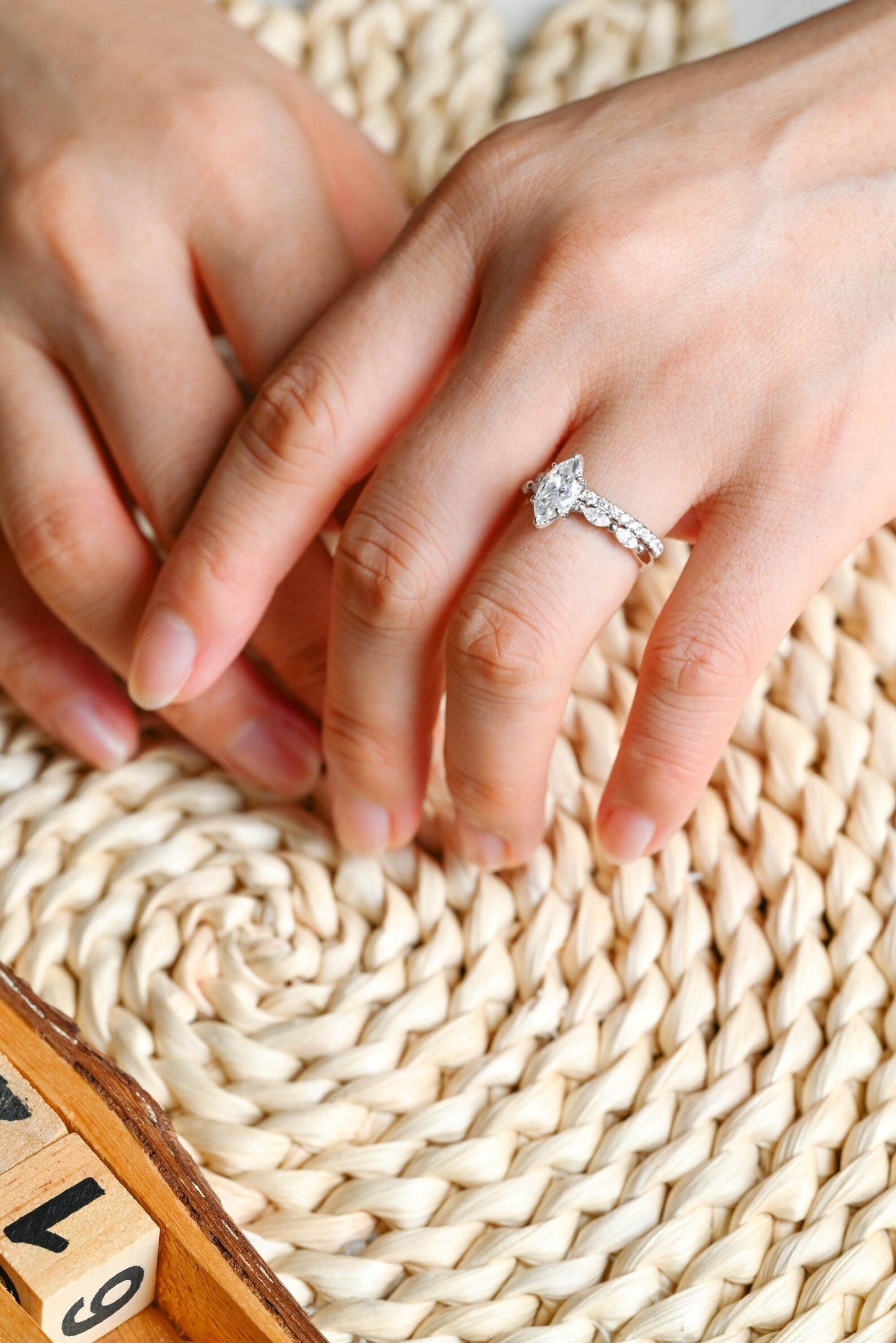 1.0 CT Round Solitaire Lab Grown Diamond Bridal Ring Set