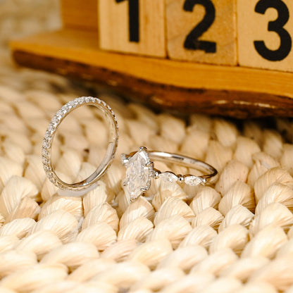 1.0 CT Round Solitaire Lab Grown Diamond Bridal Ring Set