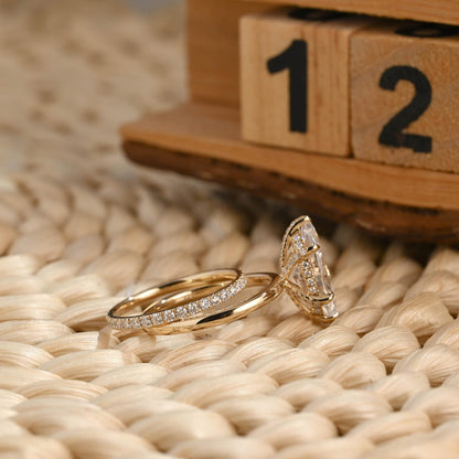 1.0 CT Round Solitaire Lab Grown Diamond Bridal Ring Set
