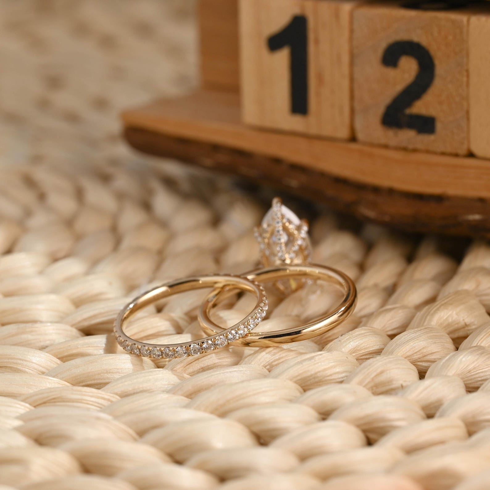 1.0 CT Round Solitaire Lab Grown Diamond Bridal Ring Set