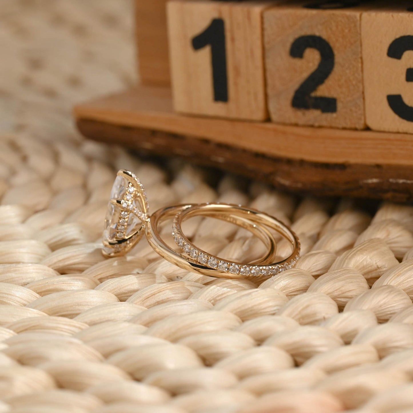 1.0 CT Round Solitaire Lab Grown Diamond Bridal Ring Set