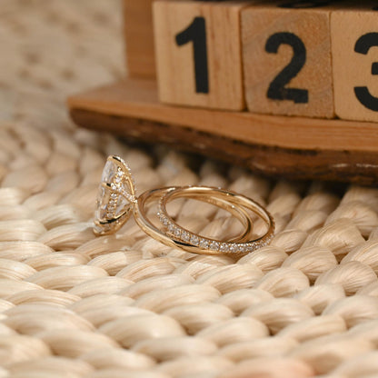 1.0 CT Round Solitaire Lab Grown Diamond Bridal Ring Set