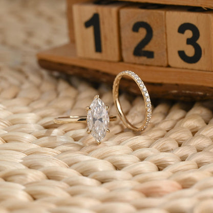 1.0 CT Round Solitaire Lab Grown Diamond Bridal Ring Set