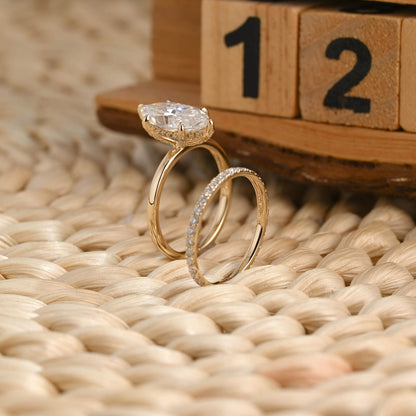 1.0 CT Round Solitaire Lab Grown Diamond Bridal Ring Set