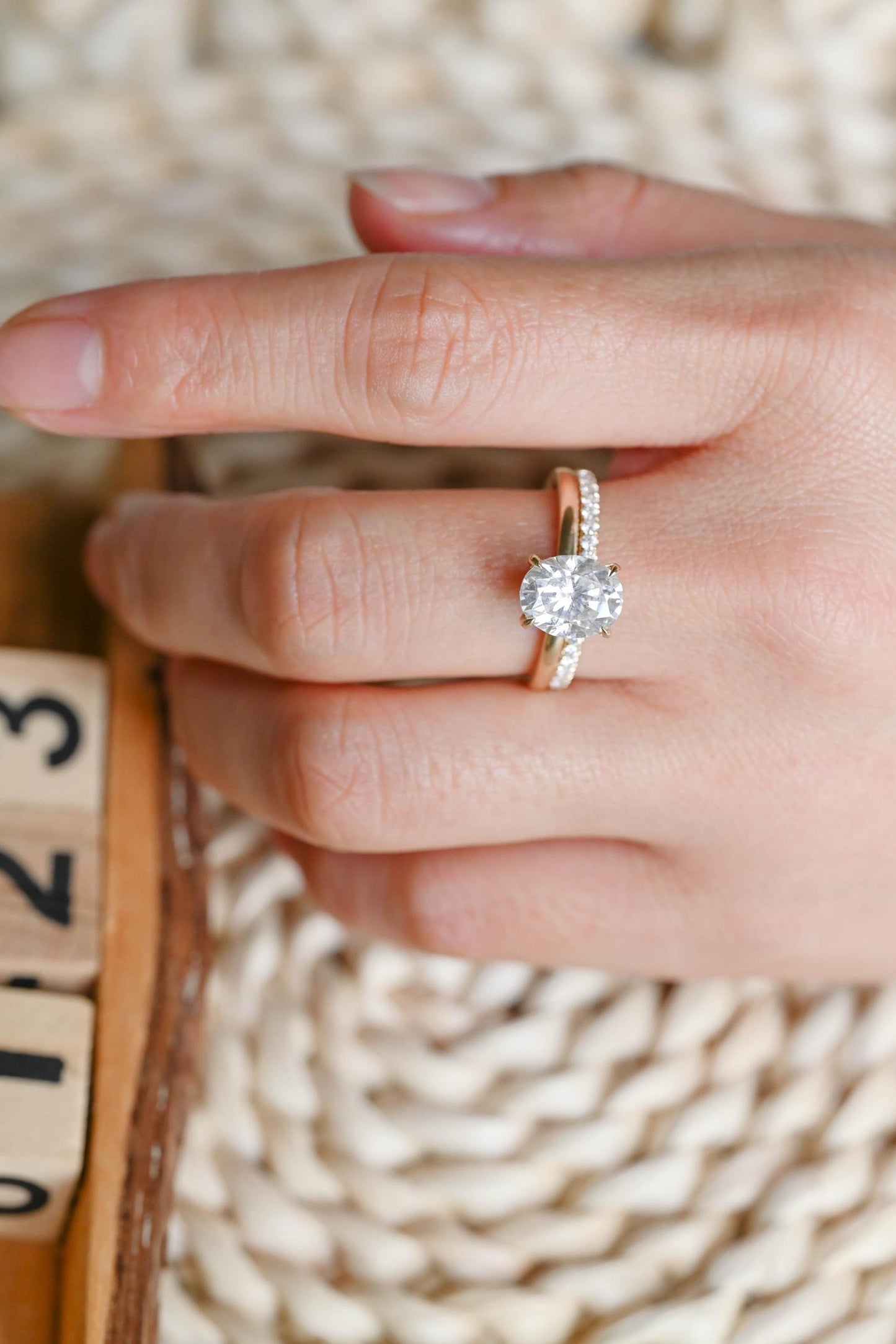 1.0 CT Round Solitaire Lab Grown Diamond Bridal Ring Set