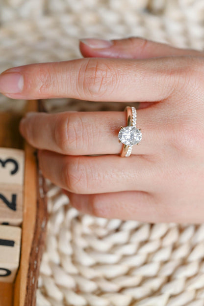 1.0 CT Round Solitaire Lab Grown Diamond Bridal Ring Set
