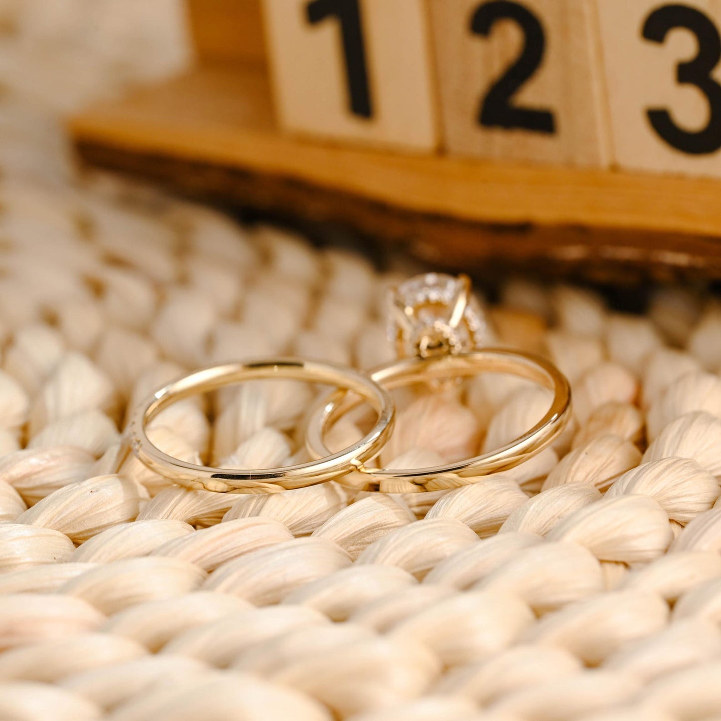 1.0 CT Round Solitaire Lab Grown Diamond Bridal Ring Set
