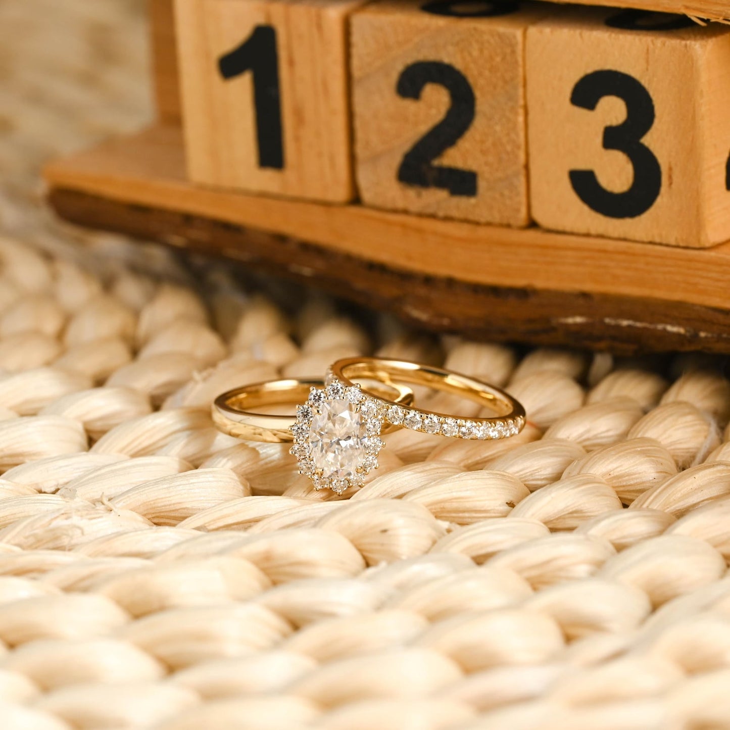 1.0 CT Round Solitaire Lab Grown Diamond Bridal Ring Set