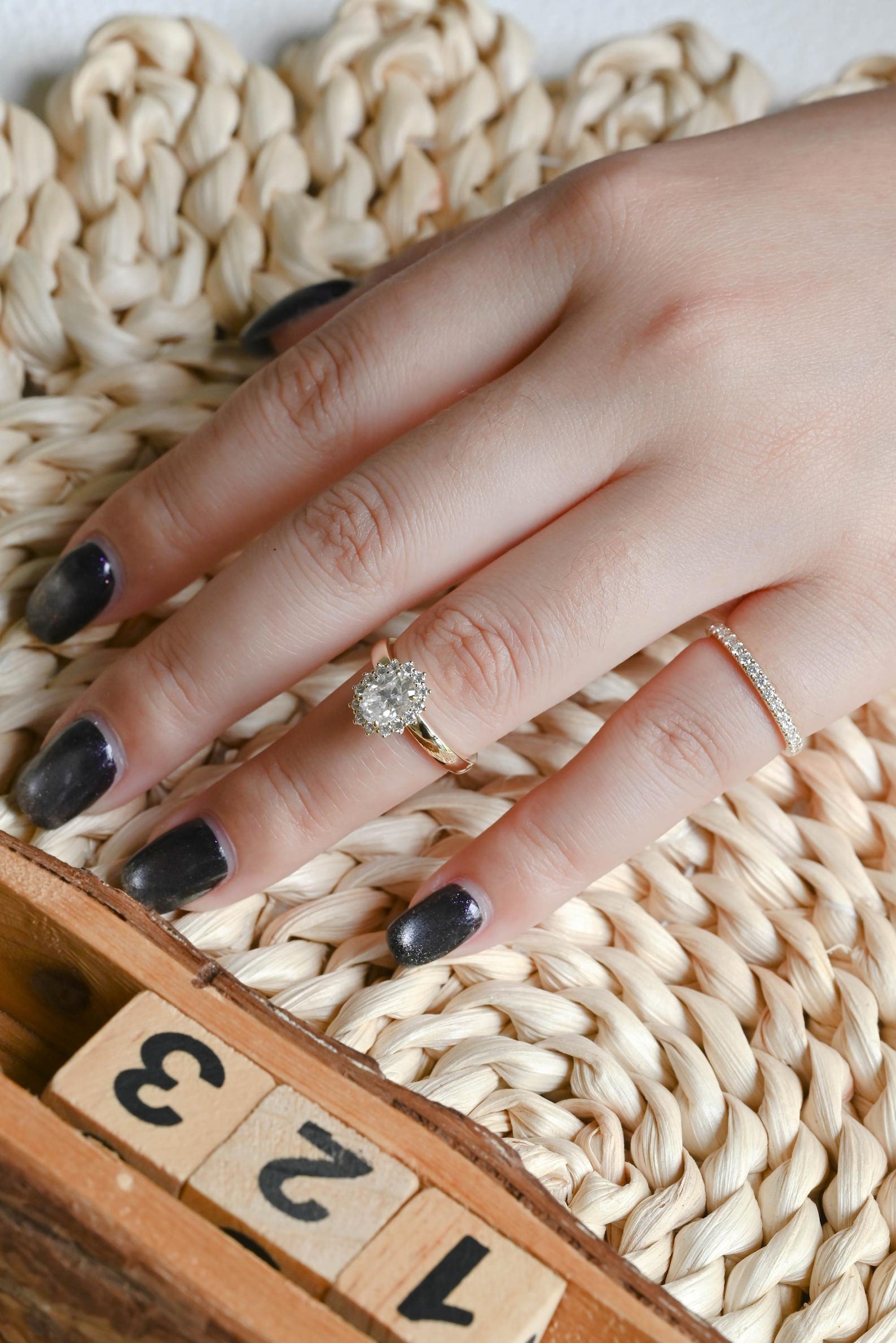 1.0 CT Round Solitaire Lab Grown Diamond Bridal Ring Set