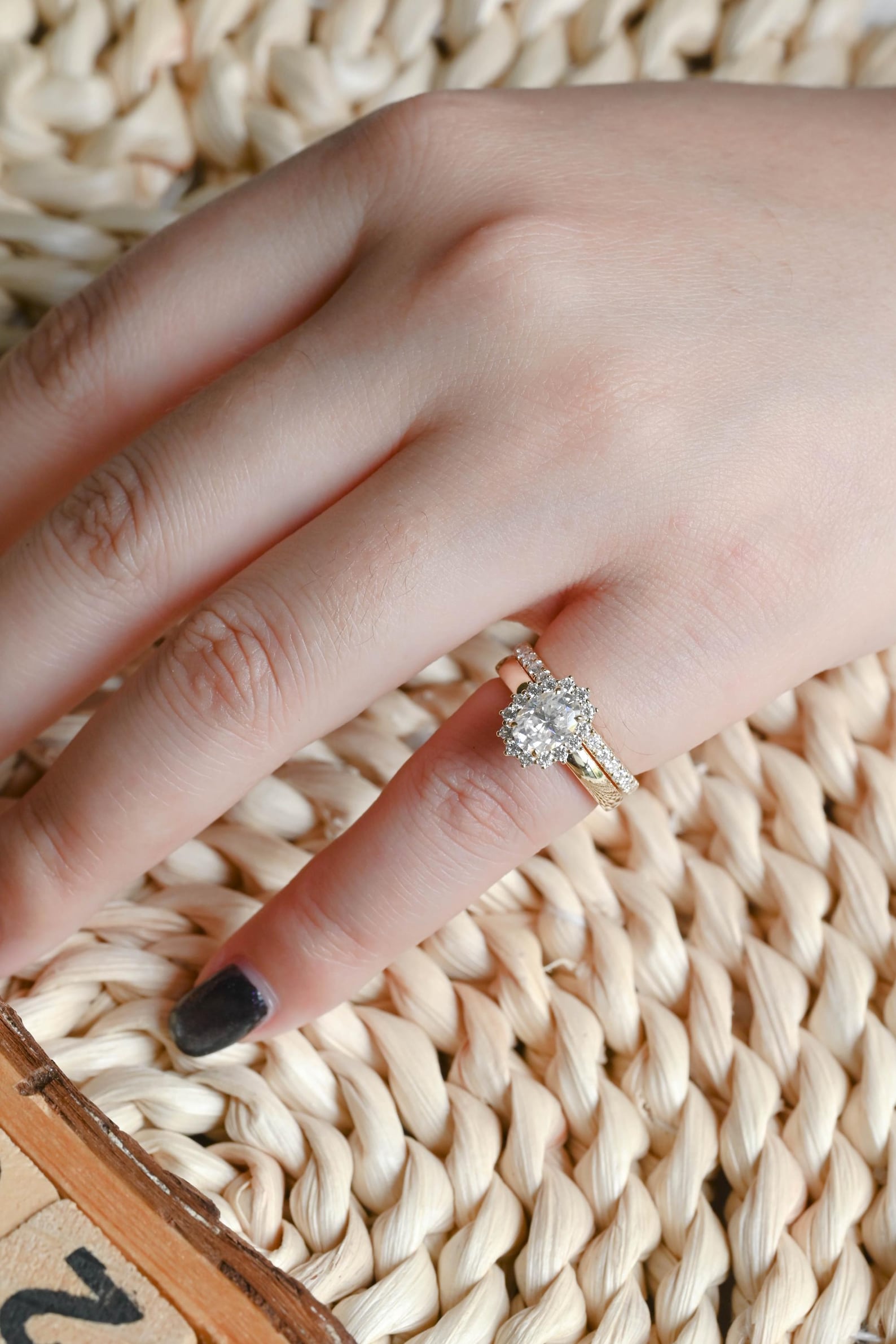 1.0 CT Round Solitaire Lab Grown Diamond Bridal Ring Set