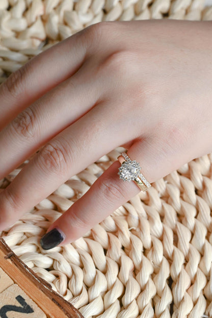 1.0 CT Round Solitaire Lab Grown Diamond Bridal Ring Set