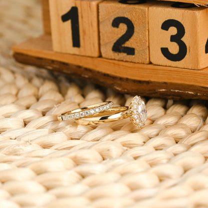 1.0 CT Round Solitaire Lab Grown Diamond Bridal Ring Set