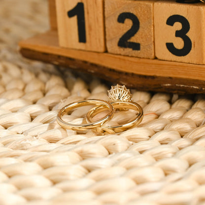 1.0 CT Round Solitaire Lab Grown Diamond Bridal Ring Set