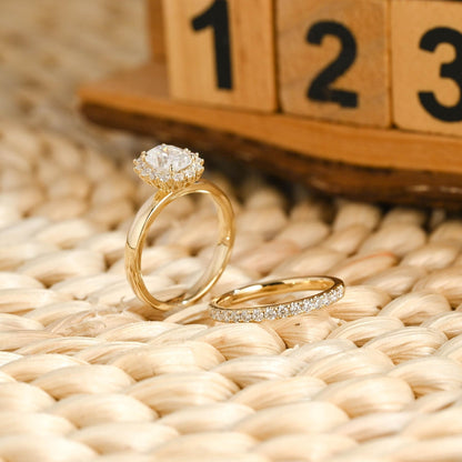1.0 CT Round Solitaire Lab Grown Diamond Bridal Ring Set
