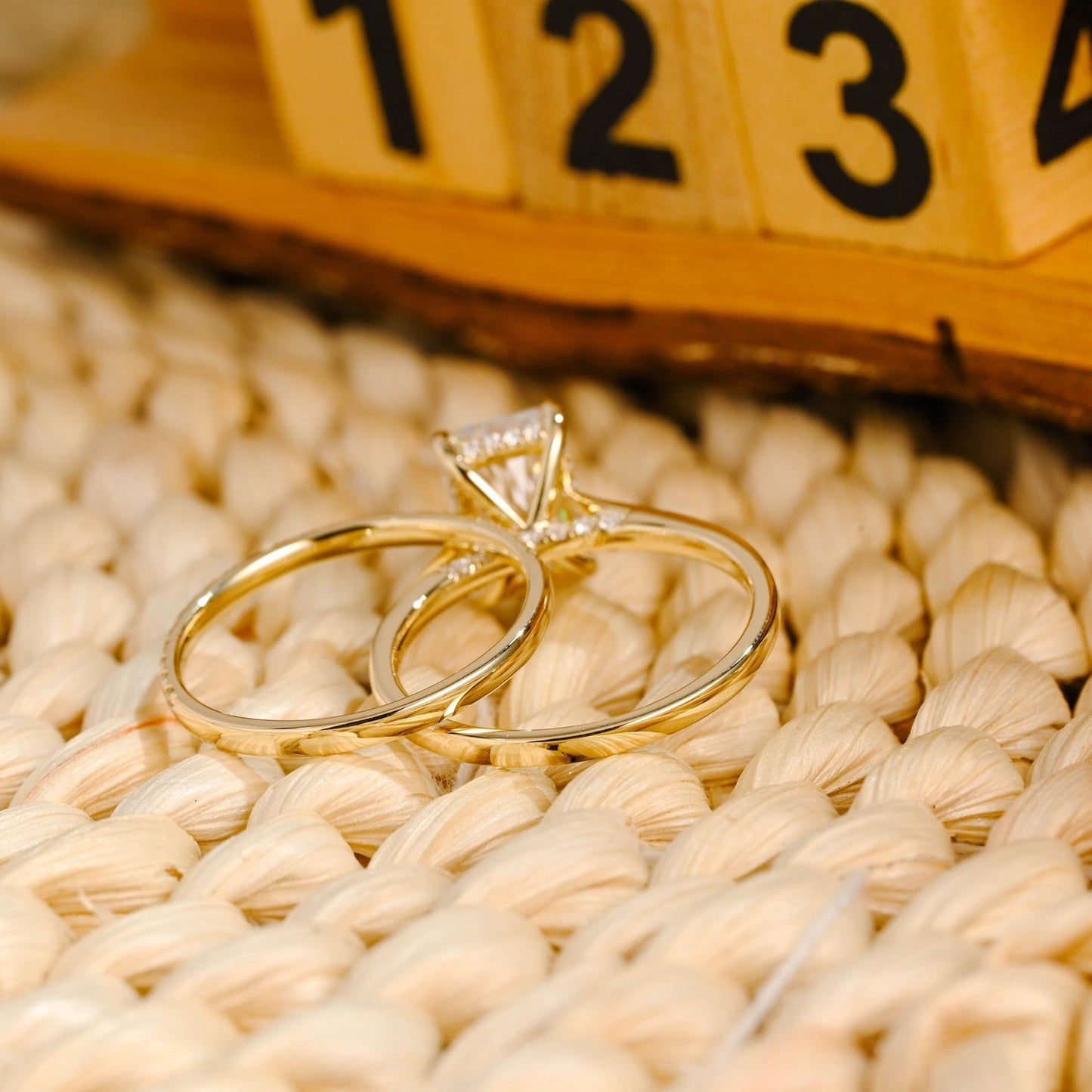 1.0 CT Round Solitaire Lab Grown Diamond Bridal Ring Set