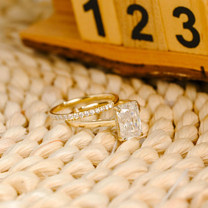 1.0 CT Round Solitaire Lab Grown Diamond Bridal Ring Set