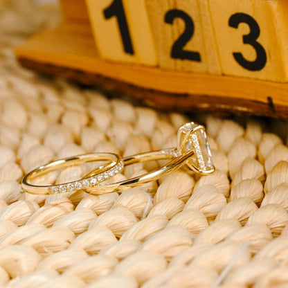 1.0 CT Round Solitaire Lab Grown Diamond Bridal Ring Set