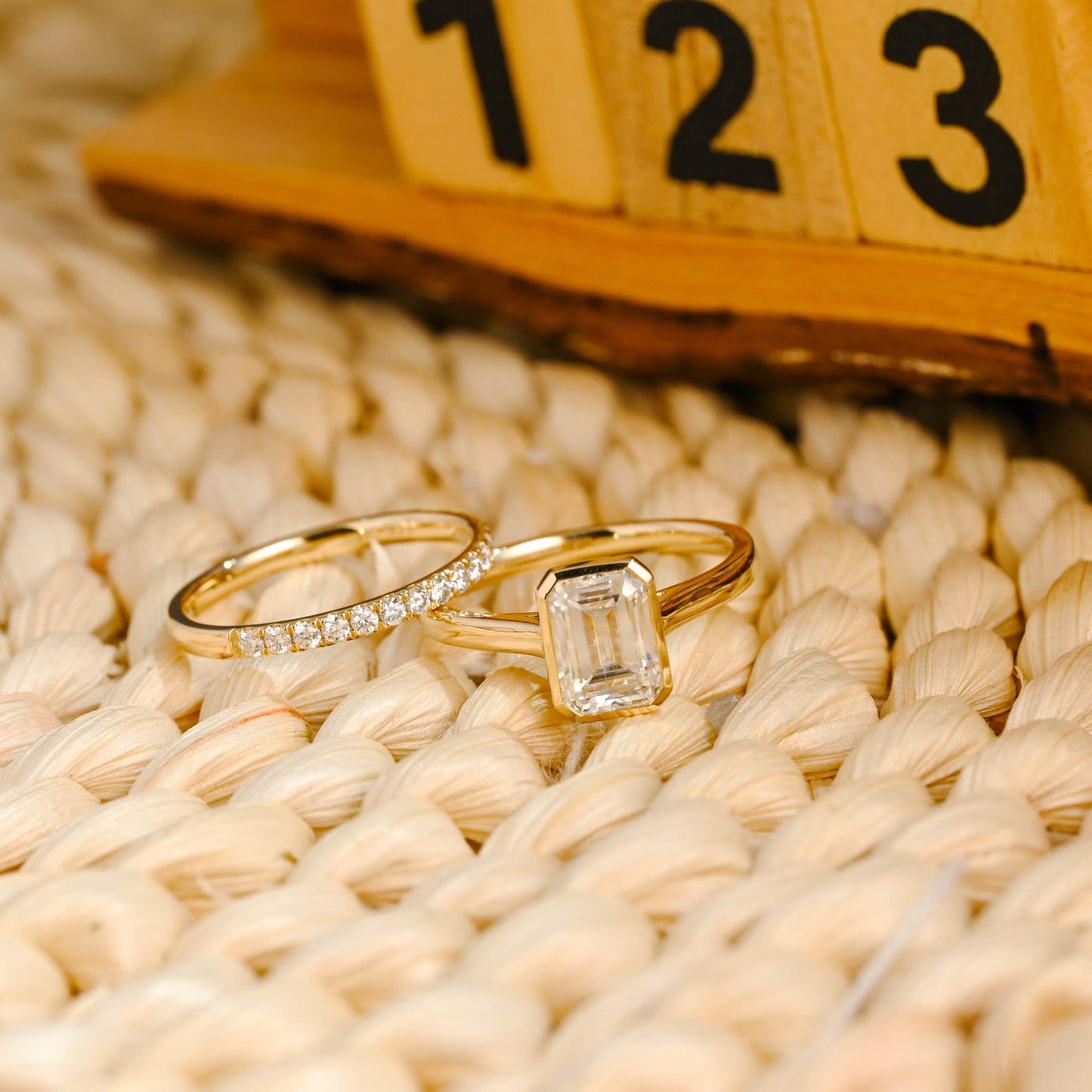 1.0 CT Round Solitaire Lab Grown Diamond Bridal Ring Set