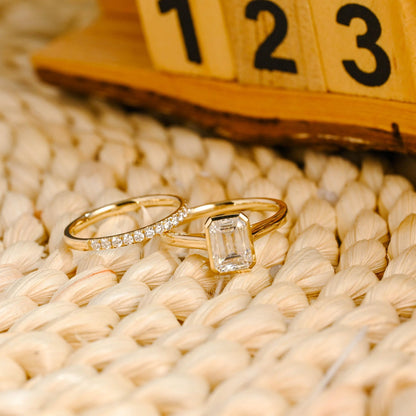 1.0 CT Round Solitaire Lab Grown Diamond Bridal Ring Set