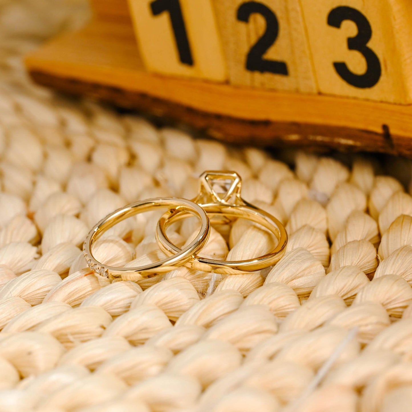 1.0 CT Round Solitaire Lab Grown Diamond Bridal Ring Set