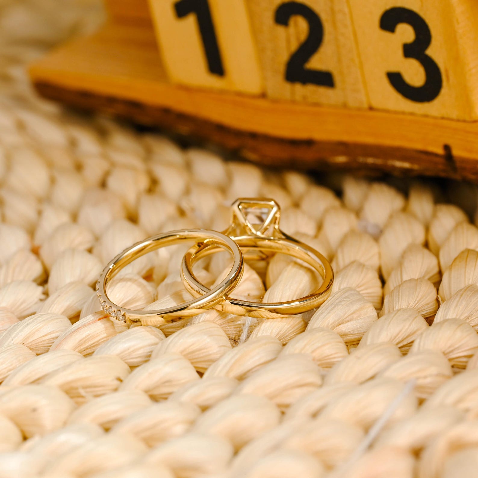 1.0 CT Round Solitaire Lab Grown Diamond Bridal Ring Set