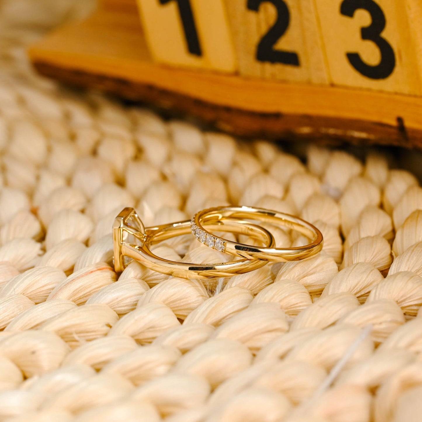 1.0 CT Round Solitaire Lab Grown Diamond Bridal Ring Set