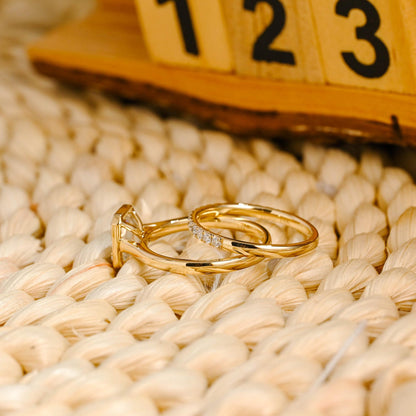 1.0 CT Round Solitaire Lab Grown Diamond Bridal Ring Set