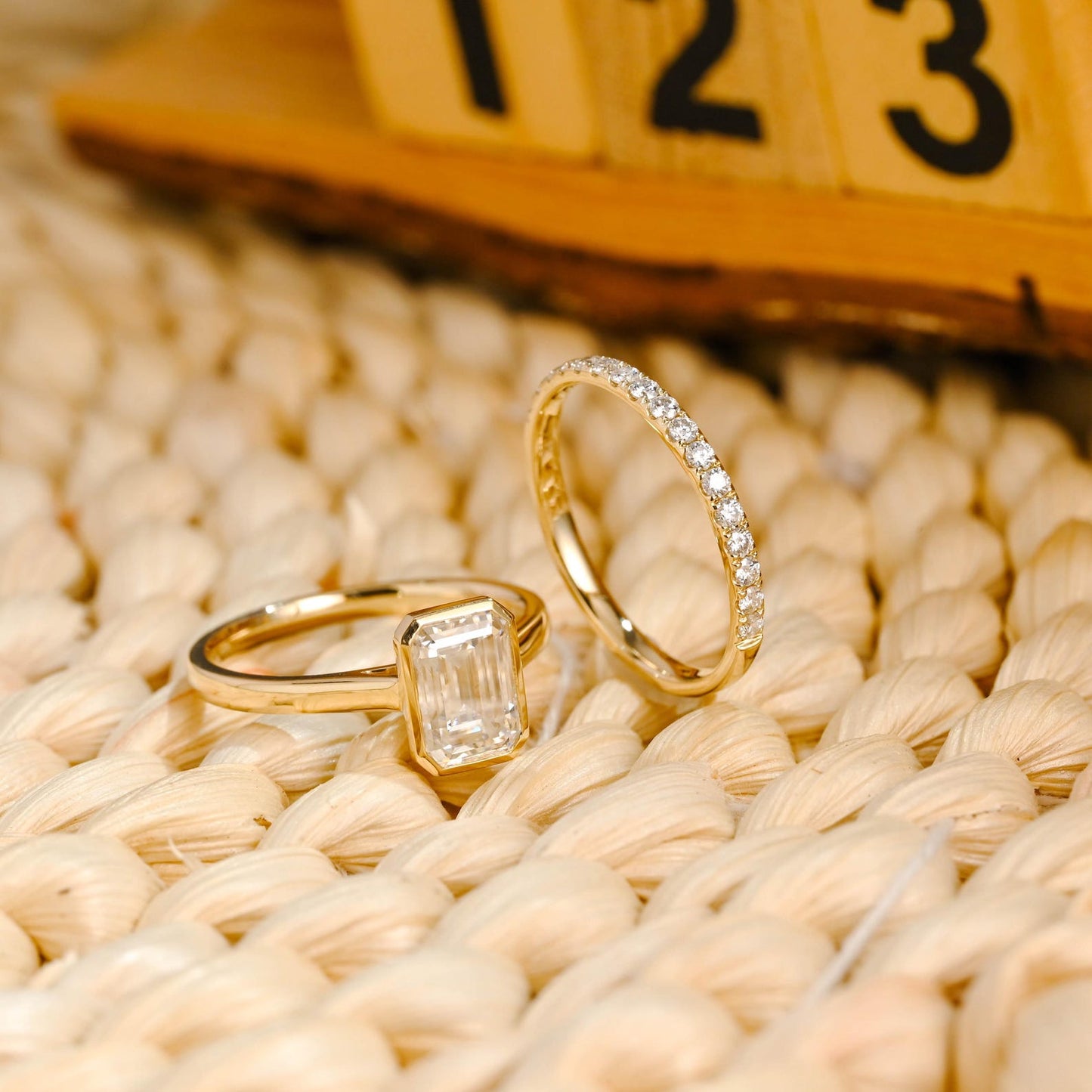 1.0 CT Round Solitaire Lab Grown Diamond Bridal Ring Set