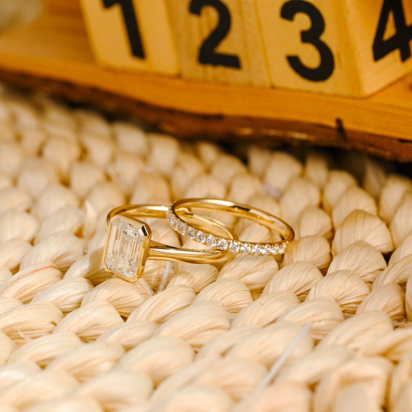 1.0 CT Round Solitaire Lab Grown Diamond Bridal Ring Set