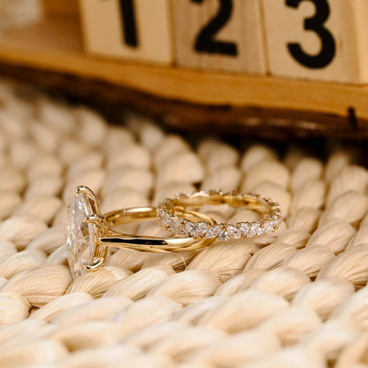 1.0 CT Round Solitaire Lab Grown Diamond Bridal Ring Set
