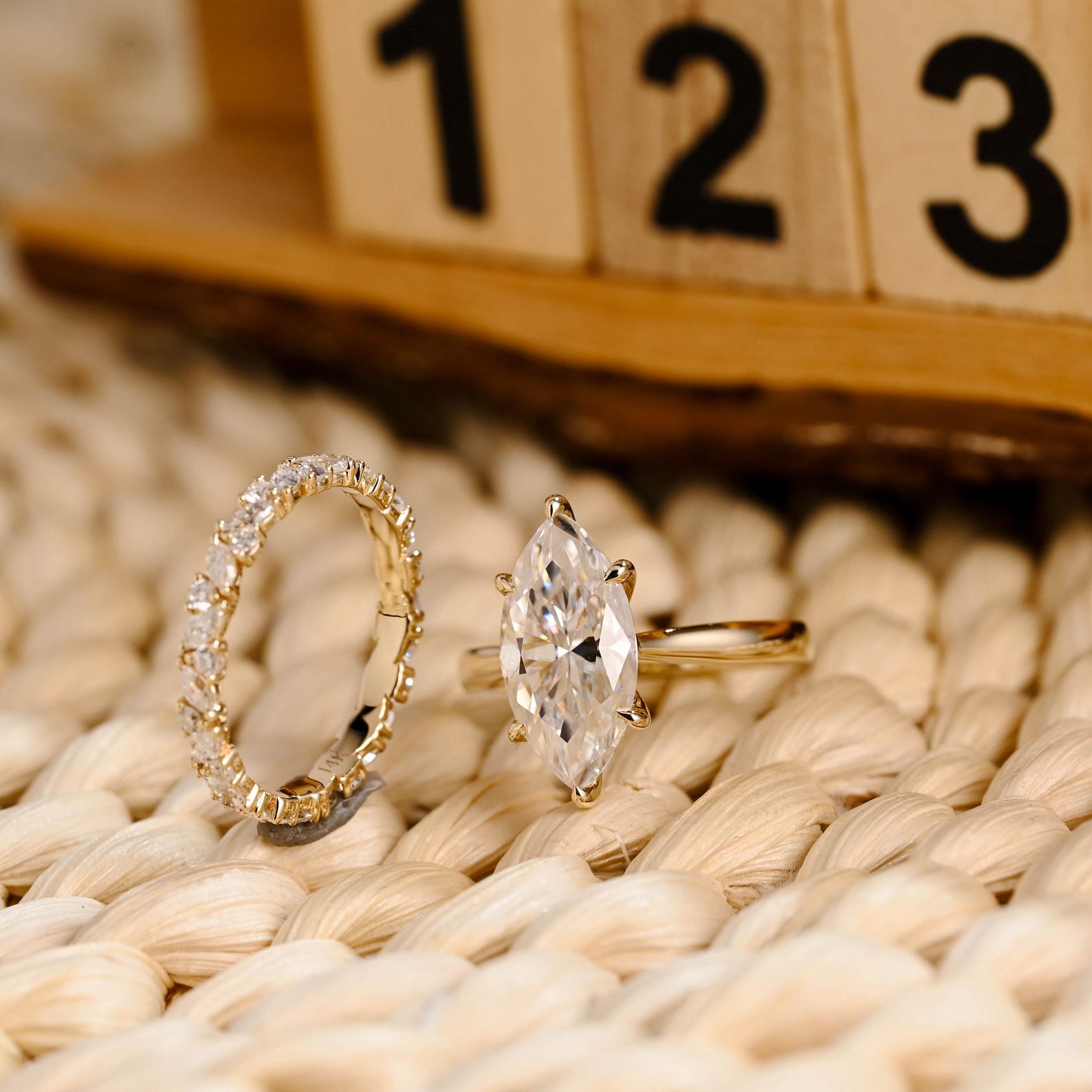 1.0 CT Round Solitaire Lab Grown Diamond Bridal Ring Set