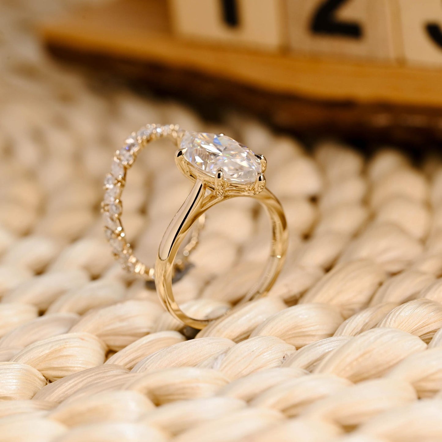 1.0 CT Round Solitaire Lab Grown Diamond Bridal Ring Set